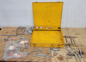 VINTAGE ORIGINAL HONDA MOTORCYCLE KOWA DEALERSHIP TOOL KIT WITH YELLOW CASE