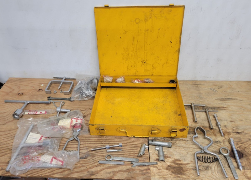 VINTAGE ORIGINAL HONDA MOTORCYCLE KOWA DEALERSHIP TOOL KIT WITH YELLOW CASE