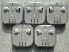 Lot of 5 Genuine Apple EarPods Wired Earphones 3.5mm Headphone Plug Remote Mic