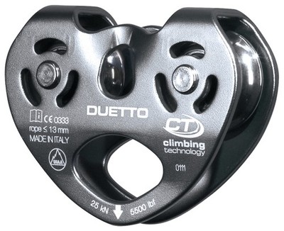 Climbing Technology Duetto Alum Twin Pulley | Lightweight, UIAA & CE Certified