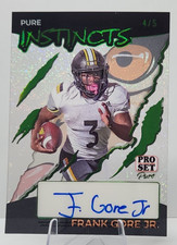 2024 Pro Set Pure Instincts Green Sparkle Frank Gore Jr. Auto 4/5 Buffalo Bills