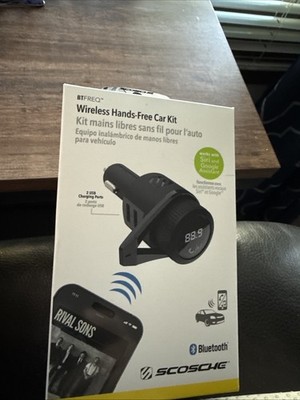 Scosche Bluetooth Wireless Hands-Free Car Kit 2 USB Charging Port FM Transmitter