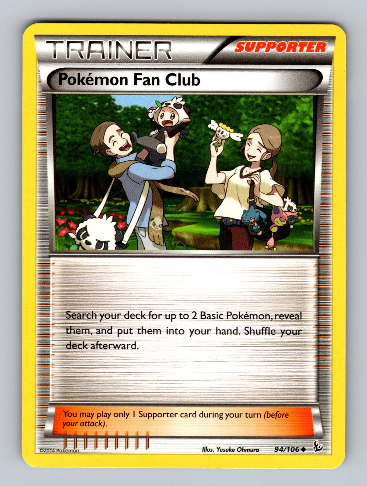 Pokemon Fan Club 94/106 Uncommon Flashfire Pokemon Lightly Played