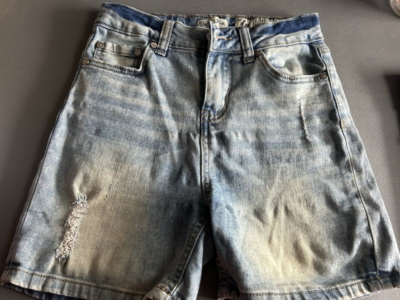 Indigo Rein Distressed Kids Girls Size 10 Adjustable Denim Shorts.