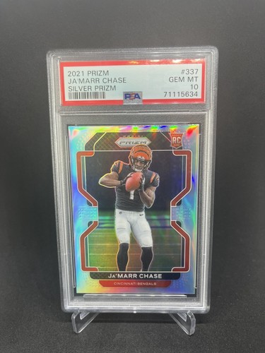 2021 Panini Prizm Ja'Marr Chase [Neon Green Pulsar Prizm] #337 card