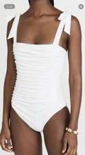 MinkPink Swimsuit White One Piece Rouging Tie...