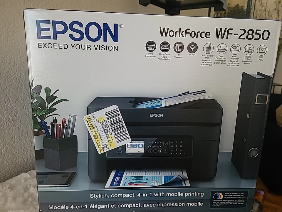 Epson WorkForce WF-2850 Wireless All-In-One Inkjet Printer Black 2850 NEW - Image 3 of 4