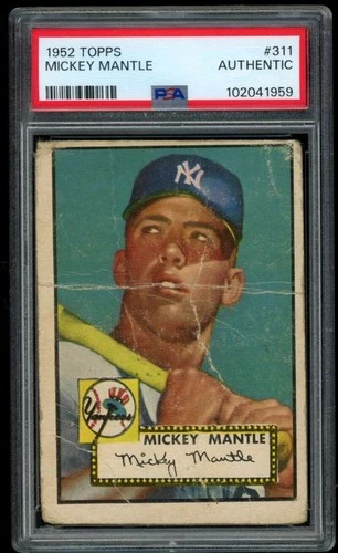 1952 Topps #311 Mickey Mantle PSA  Auth 0 New York Yankees  (1959)