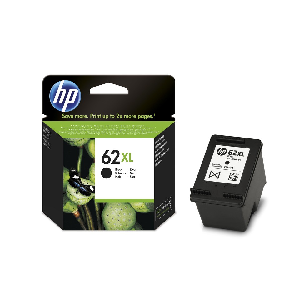 Cartouche HP 62XL noire C2P05AE pour stopper les pannes d'encre au milieu des impressions de cours