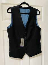 Men  s Cedar Wood State Waistcoat   Black  Smart Formal Wedding  Size S 36/38 