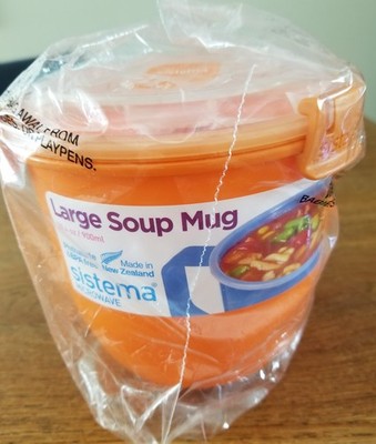 Sistema To Go Collection Large Soup Mug BPA & Phthalate Free Microwave Brand New