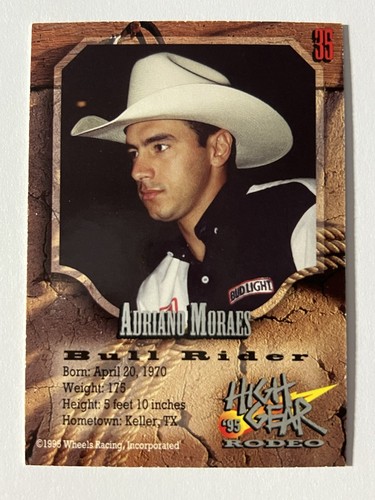 1995 High Gear Rodeo Adriano Moraes #35 Silver Base Rare Trading Sports Card - Bild 2 von 2