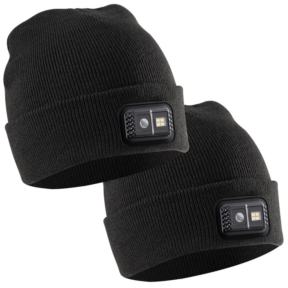 CAPLight Rechargeable 4.0 Knit APX Beanies, 2 Pack (Black