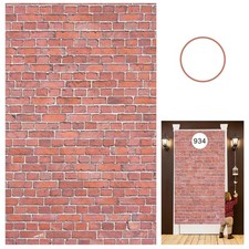 Brick Wall Backdrop 78.7x49.2 Inch Door Curtain Wizard Birthday Party Red