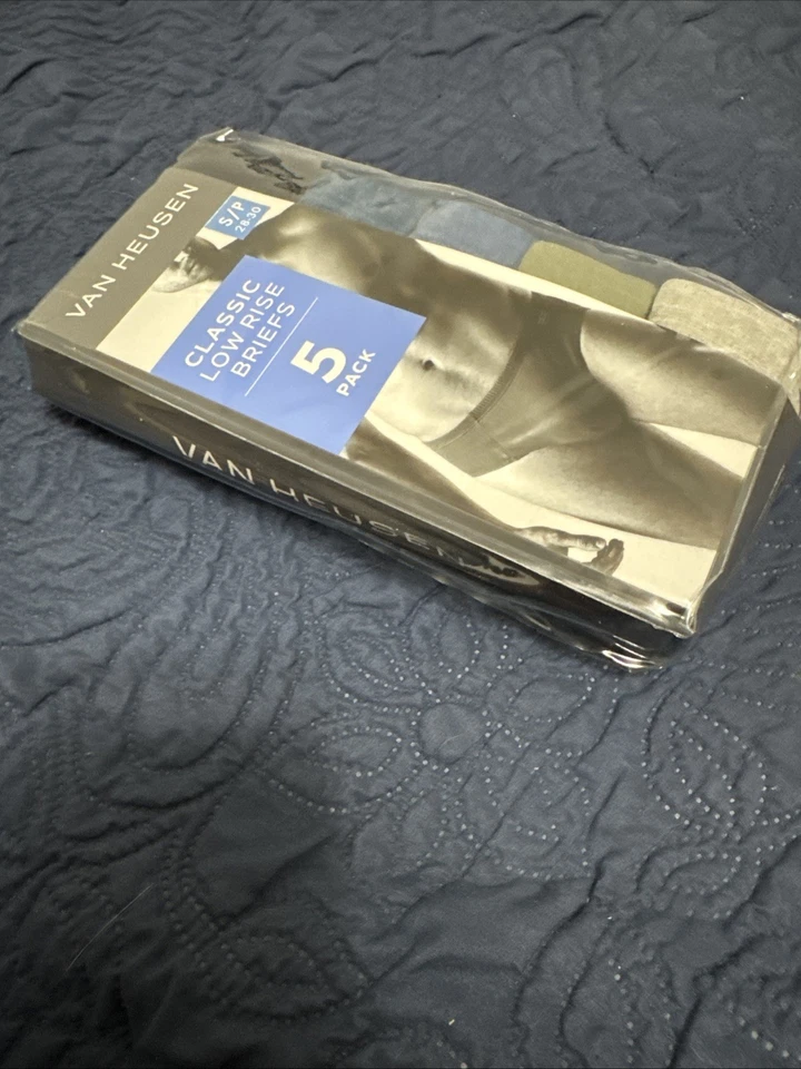 Paquete de 5 calzoncillos clásicos de tiro bajo Van Heusen para hombre de algodón talla S 28-30 nuevos con caja Foto 4 de 4