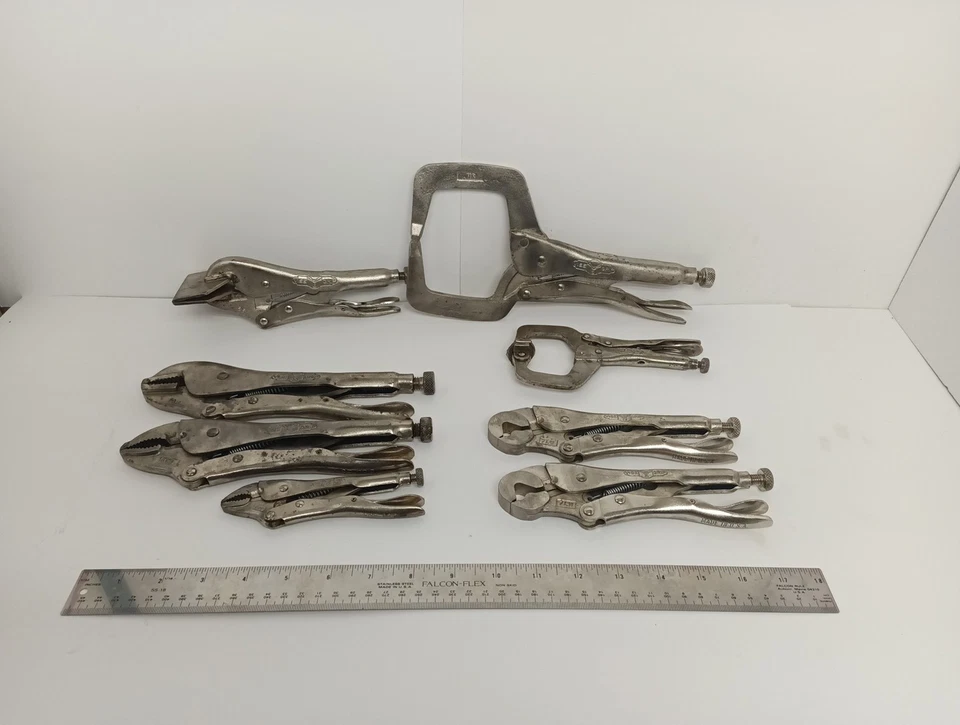 Juego de herramientas de alicates de bloqueo Vise-Grip Petersen Dewitt EE. UU. 8 piezas 10WR 6SP 8R 7LW 11R Foto 2 de 4