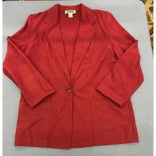 Prophecy Sag Harbor Red Single Button Blazer Jacket Womens 10 Vintage