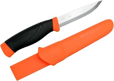 Morakniv Stainless Steel Fixed Drop Point Blade Knife with Orange Handle - NEW