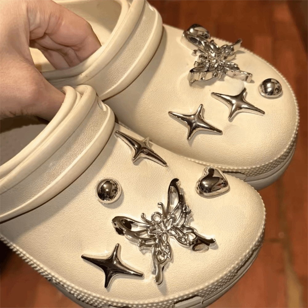 APL Set Charms per Scarpe Farfalla Cuore Fibbie per Scarpe Decorazione Pantofole