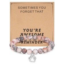 morniface Inspirational Gifts for Women，Natural Stone Bracelet for Mom Da