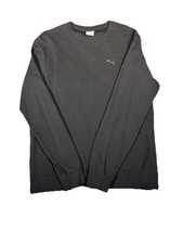 Puma Men's Long Sleeve Textured Crew Pullover Sweatshirt, Black, Size L, NEW