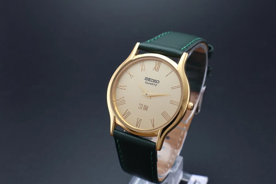 RARO Reloj Pulsera Seiko Delgado Redondo Cuarzo Caballeros - (ENVÍO GRATUITO) Foto 2 de 4