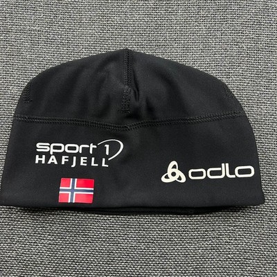 Odlo Beanie Hat Ski Cap Sz 58 Biathlon Cross Country Red Norway Flag Nordic XC