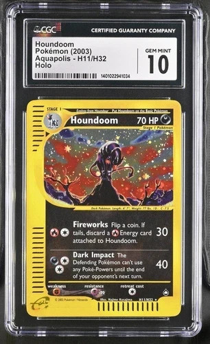 Houndoom H11/H32 Aquapolis 2003 CGC 10 Gem Mint