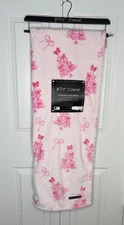 Betsey Johnson Pink Bow Christmas Tree Ultra Soft Plush Throw Blanket 60” x 70”