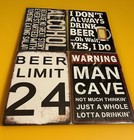 Lot of 4 Funny Beer Metal Signs Bar Decor Man Cave Drinking Humor — photo 2
