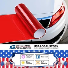 12"x24" Film For Transparent Red Headlight Taillight Lens Vinyl Protection Wrap