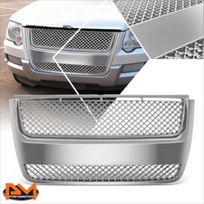 For 07-10 Ford Explorer Sport Trac Badgeless Diamond Mesh Front Grille Chrome
