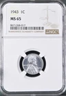 1943 1C  Lincoln Wheat One Cent NGC MS65   8671268-017