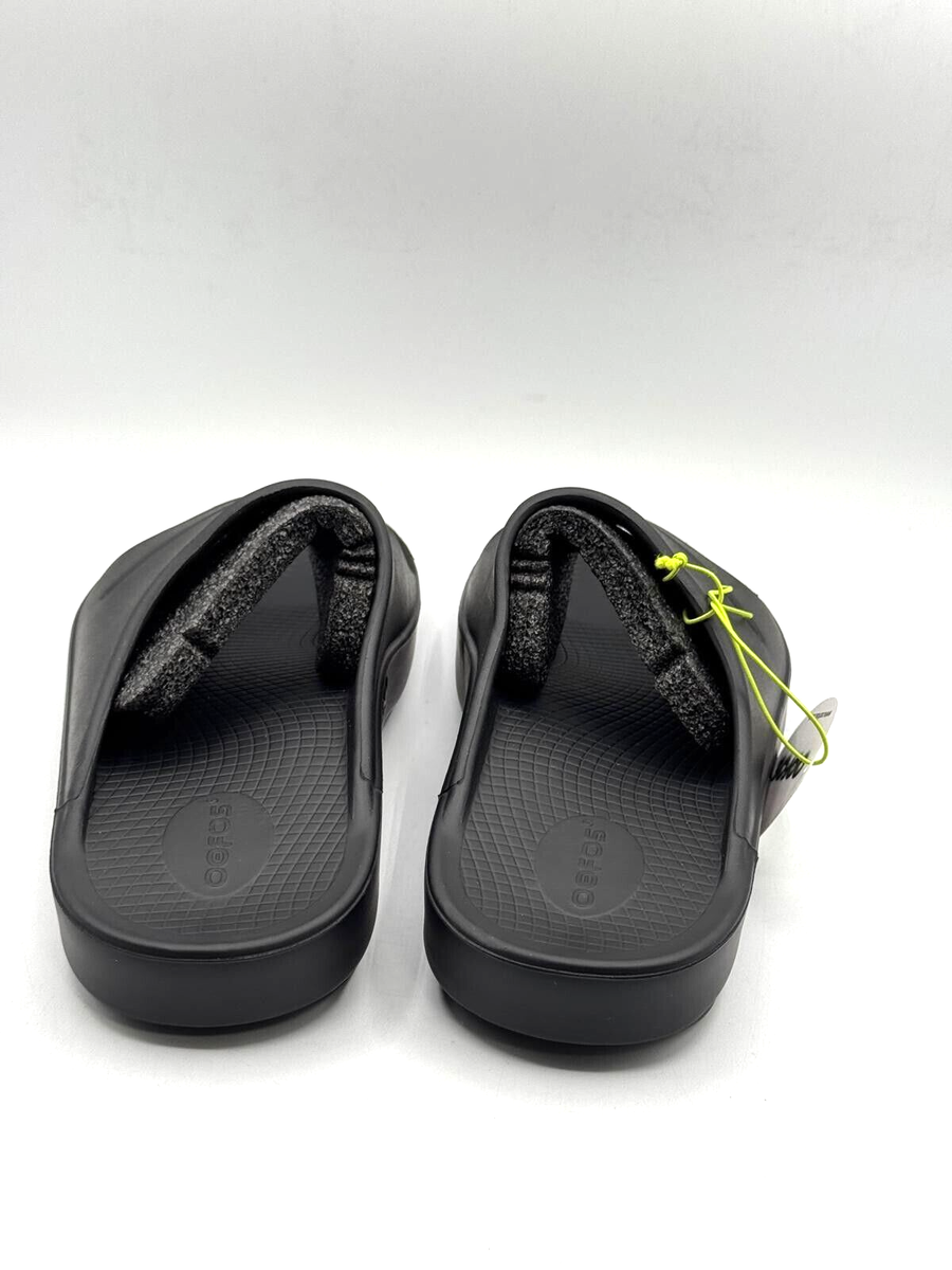 靴 OOFOS OOAHH UNISEX-BLACK M7/W9 Men's OOahh Black Slide Sandal – OOFOS