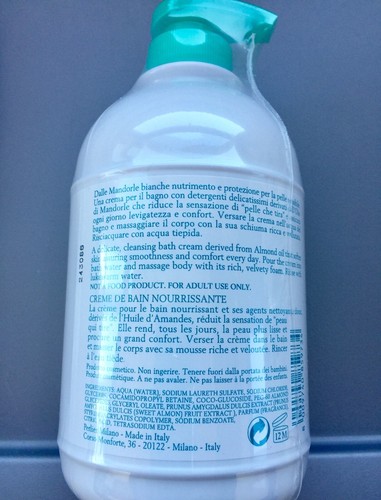Perlier White Almond Bath Shower Cream 500ml / 16.9 oz W/Pump *New Sealed* - Picture 2 of 2