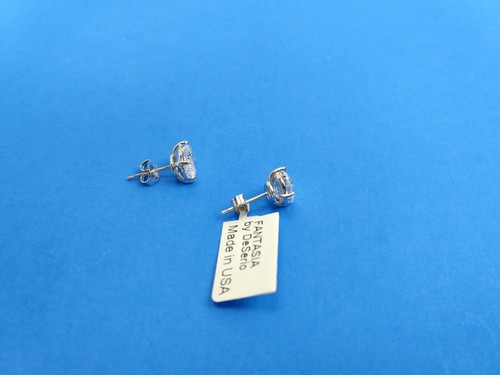 FANTASIA BY DESERIO 14kt Weißgold CZ Ohrstecker 5 ctw - Bild 8 von 10