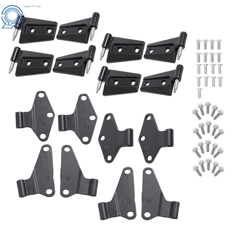 Body Door Hinge Replacement Set Black Powder Coat For Jeep Wrangler JK 2007-2018 - Image 4 of 4