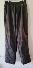 Women's Black Nike Windbreaker Track Pants Size M 8-10 with pockets