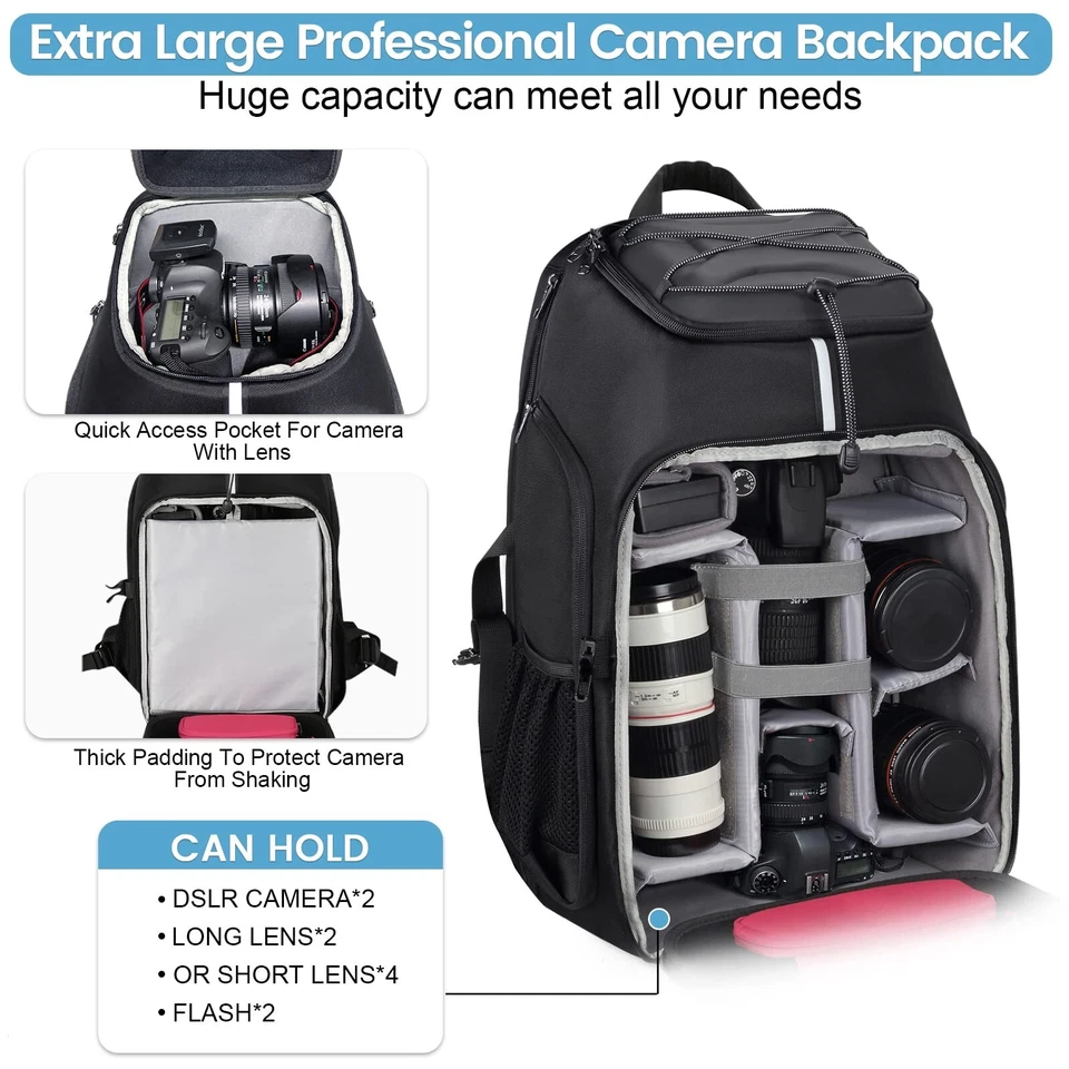 Endurax Camera Backpack Drone Large DSLR/SLR Mirrorless Camera Bag Photograph... - Image 2 of 4