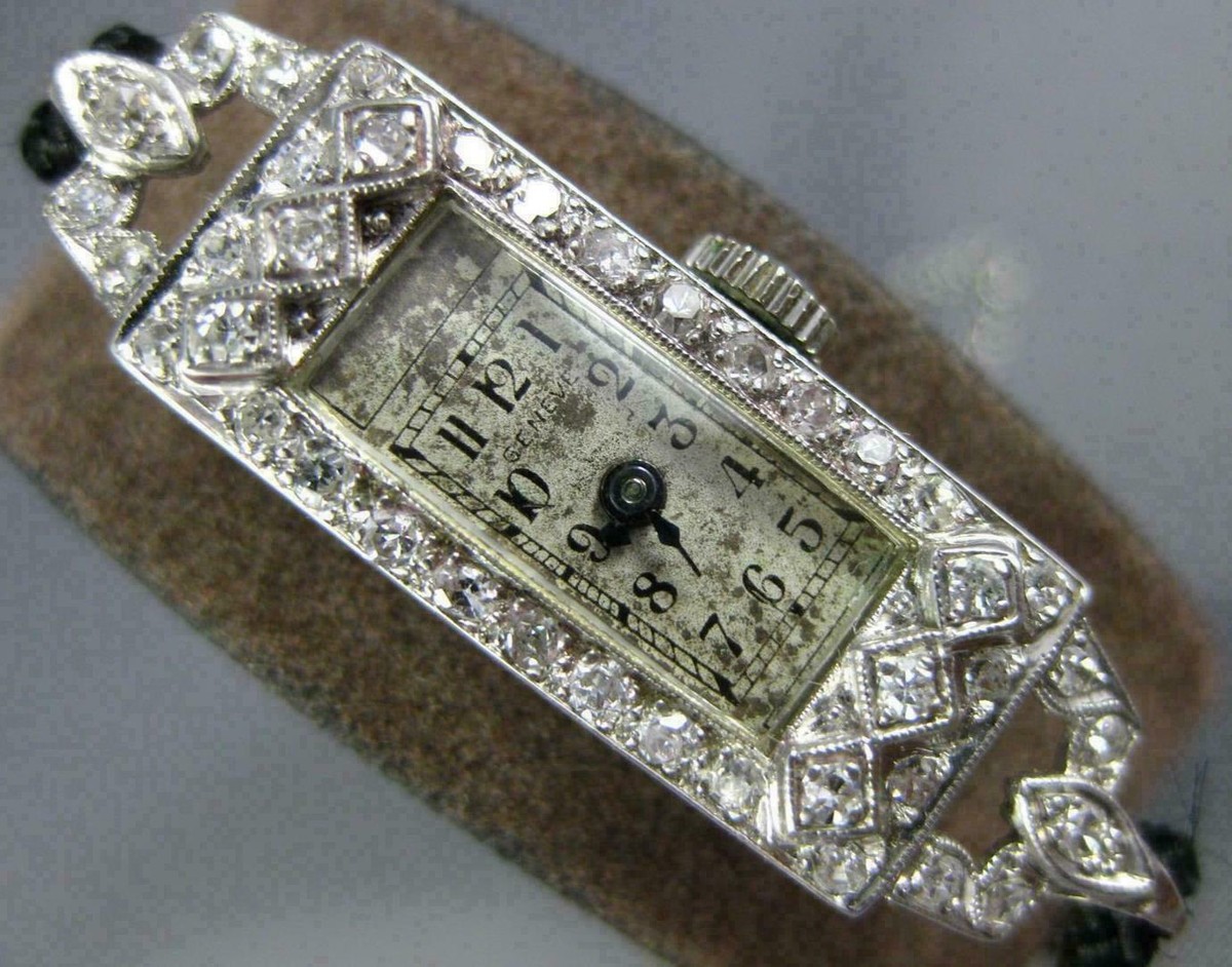 Vintage Luzerne Platinum Diamond Watch, Works Vintage Peek A Boo Lucerne Watch Not working | Mercari main image 3