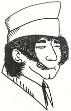 Original Vintage Man In Fast Food Paper Hat Iron On Transfer Pricey s