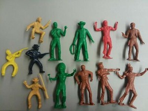vintage cowboy and indian figures