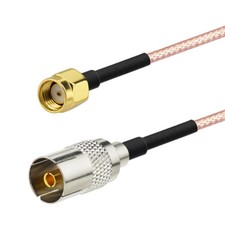 IEC DVB-T TV PAL female to RP-SMA male Adapter cable jumper pigtail RG316 10cm