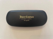 JUICY COUTURE BLACK LABEL LOS ANGELES Black Leather Clamshell SUN GLASSES CASE
