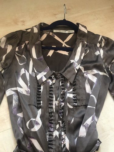 Viktor And Rolf H&M Pure Silk Ruffle Shirt Dress Size 34 Uk 8 Wedding - Picture 2 of 7