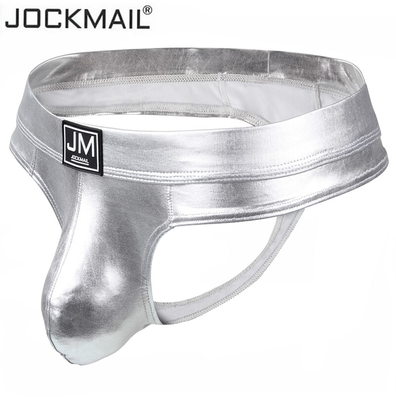 Men's Faux Leather Jockstrap By JOCKMAIL - Black, High Leg, Stretchy Sports Underwear