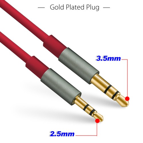 Stereo 2.5mm to 3.5mm Plug Male Audio Adapter Cable Headphones Car MP3 Aux Jack - Picture 3 of 10