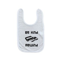 Be Kind Rewind Baby Bib - Laughing Giraffe Baby Bib - One Size - Retro VHS Tape