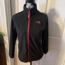 The North Face Girls SZ L 14-16. Pink Logo Black Full Zip Coat 2016