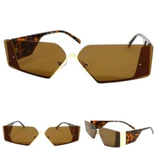 Classy Elegant Modern Contemporary SUNGLASSES Sleek Design Gold & Tortoise Frame